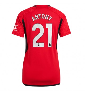 Manchester United Antony #21 Replika Hjemmebanetrøje Dame 2023-24 Kortærmet